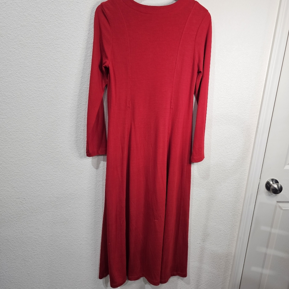 Coldwater Creek Red Long-sleeve Maxi Dress Small - Picture 3 of 7